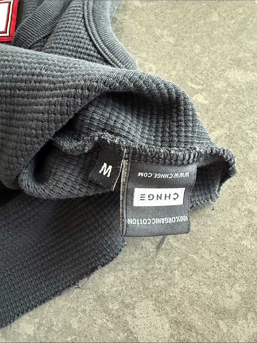 CHNGE Dark Charcoal Ribbed Cropped Tank with White Graphic - Picture 2 of 4